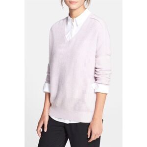 Vince Cashmere V-Neck Waffle Knit Thermal Sweater
